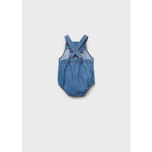 Denim cotton romper - Kids | MANGO USA