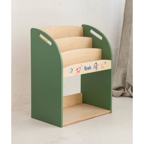 Personalized Montessori Bookshelf for Kids Room, Plywood Floor Shelf for Nursery Room, Baby Name Toys Shelf, Custom Toddler Bookshelf