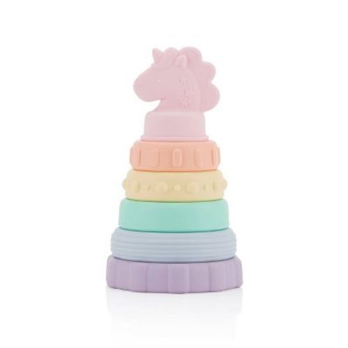 Itzy Ritzy Stacker Silicone Stacking And Baby Teething Toy - Unicorn