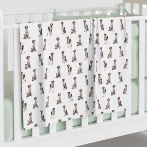 GSP Baby Swaddle and Hat German Shorthaired Pointer Swaddle and Hat Custom Dog Baby Blanket Boy, New Baby Receiving Blanket Newborn GSP
