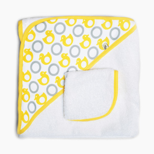 JJ Cole Hooded Towel Set - Yellow Ducks