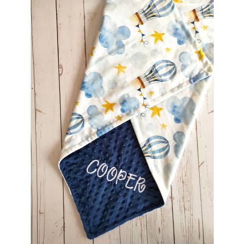 99Personalized Baby Blanket Hot air balloon Baby Boy Blanket Lovey Baby Shower Gift Newborn Girl Blanket Custom Baby Boy Gift Minky blanket
