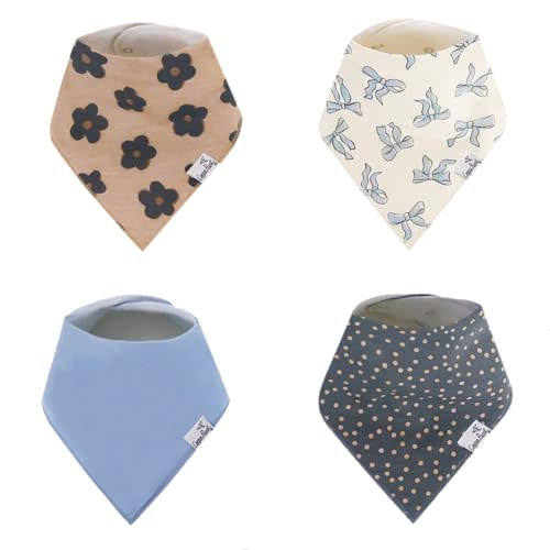 Copper Pearl Baby Bandana Drool Bibs for Drooling and Teething 4 Pack Gift Set Gemma in Tan