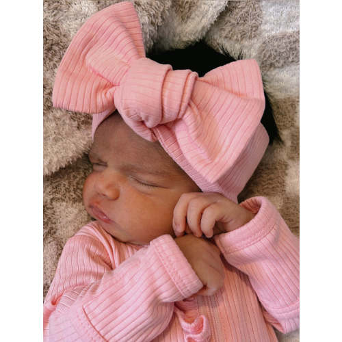 Pink / Organic Ribbed Bow