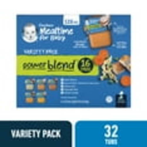 Gerber Stage 2 Baby Food, Hearty Dinners Puree Variety Pack, 4 oz Tub (32 Pack)