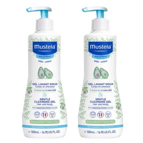 AED 65 (NOT 65 USD) Mustela Gentle Cleansing Gel Twin Pack - Body Hair, 0M , Avocado-Powered, 500mL x 2 Online in UAE, Buy at Best Price from FirstCry.ae - 403d0ae1eaeb6
