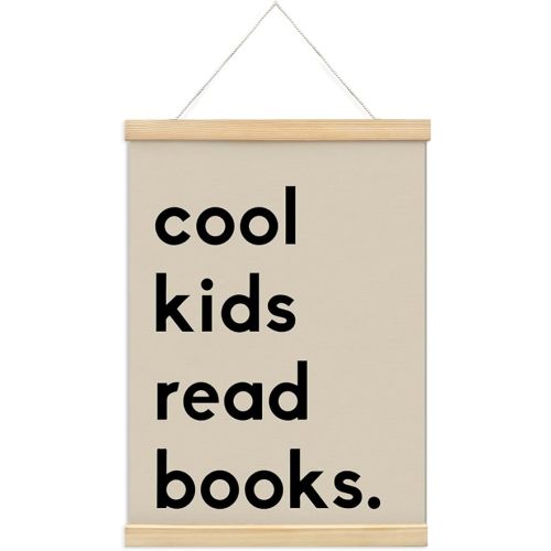 foedor Cool Kids Read Books Wall Decor,Reading Corner for Kids Classroom Poster Hanger Frame,Reading Corner Decor, Reading Book Decor Posters for Classroom, 12x16 Inches