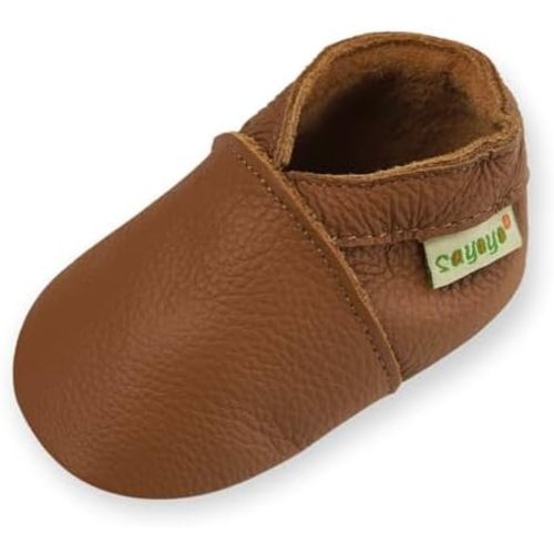 SAYOYO Baby Soft Sole Prewalkers Baby Toddler Shoes Leather Infant Shoes Dark Grey