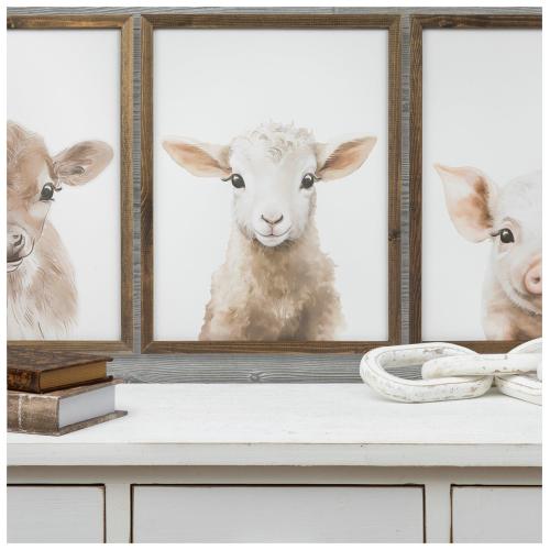 Baby Lamb Framed Wall Decor