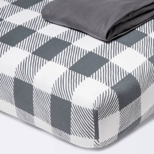 Fitted Jersey Crib Sheet - Cloud Island™ - Gray - 2pk