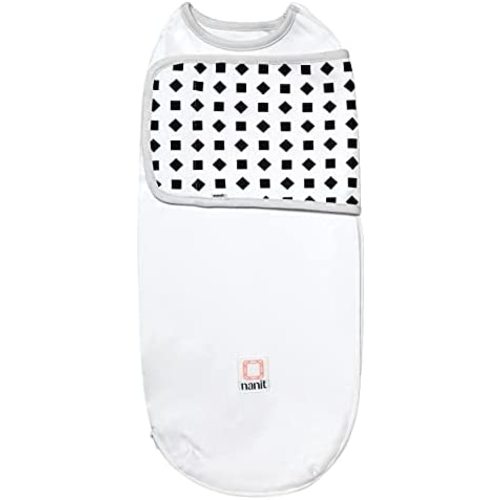 Nanit Breathing Wear Swaddle – Works Pro Monitor to Track Breathing Motion Sensor-Free for Baby Safety, Real-Time Alerts, 100% Cotton, Size Small, 0-3 Month, White