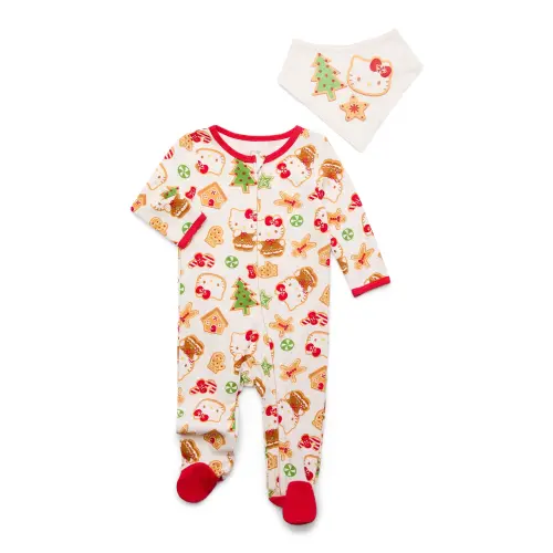 Baby Character Holiday Footed Sleep N Play & Bib Set, 2-Piece, Sizes Newborn-6/9 Months