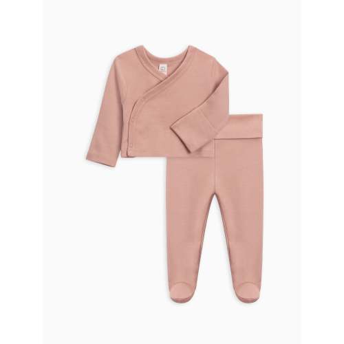 Kimono Wrap Top and Footed Pant Set