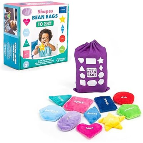 Educational Insights Shapes Beanbags, Learn Shapes, Toddler Learning Toy, Preschool Classroom Must Haves, Set of 10 Bean Bags, Ages 3+