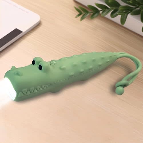 Kids Flashlight - Cute Silicone Alligator Toy Light with Adjustable Brightness, Safe & Durable Design, USB-C Charging, Birthday Gift for Ages 3+ Boys Girls Children