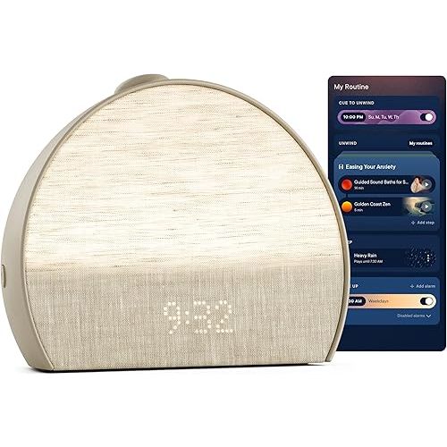 Hatch Restore 3 Sunrise Alarm Clock, Sound Machine, Smart Light (Greige) - White Noise, Screen-Free Sleep Routine