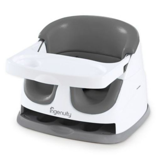 Ingenuity Baby Base 2-in-1 Booster Feeding & Floor Seat with Self-Storing Tray