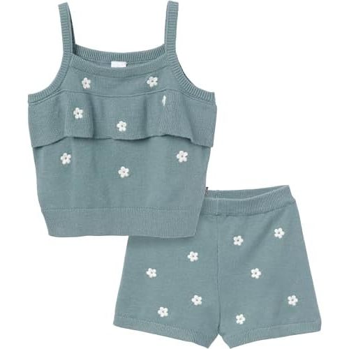 Modern Moments by Gerber Girls' Baby and Toddler Jersey Sweater Knit 2-piece Short Set