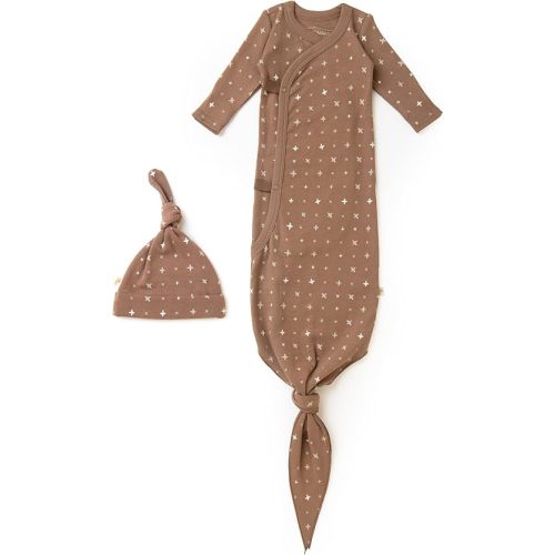 MakeMake Organics GOTS Certified Organic Cotton Kimono Knotted Blanket Tie Swaddle Hat Set Mittens Baby Boys Girls