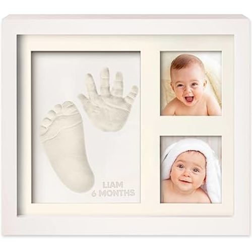 Baby Hand and Footprint Kit - Baby Footprint Kit, Baby Keepsake, Baby Shower Gifts for Mom, Baby Picture Frame for Baby Registry Boys, Girls, Baby Photo Frame, Personalized Baby Gifts(Alpine White)