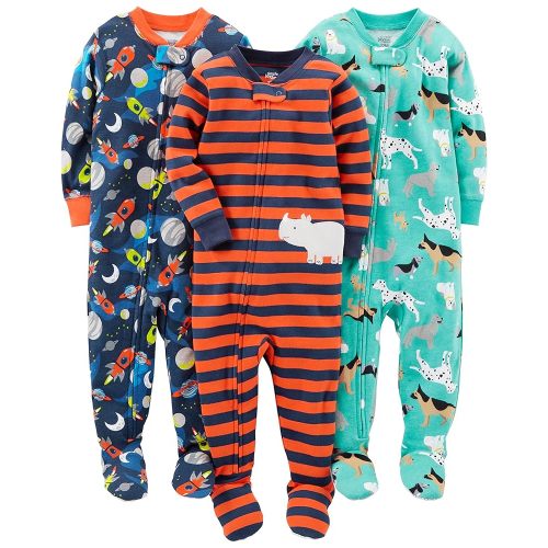 Simple Joys by Carter's baby-boys 3-pack Snug Fit Footed Cotton Pajamas