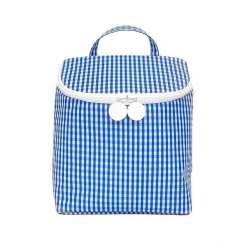 sky blue gingham take away bag