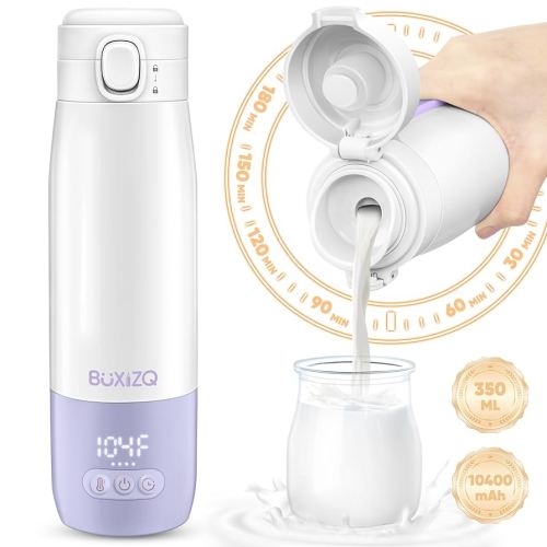Portable Bottle Warmer for Travel,Portable Milk Warmer for Baby-12oz Ceramic Heater Heating,Fast Charging & Cordless Milk Warmer -Dual Heating Modes for Breast Milk & Water