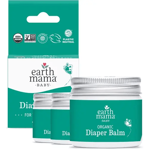 Earth Mama Organic Diaper Balm 2-Ounce | Diaper Cream for Baby | EWG Verified, Petroleum & Artificial Fragrance-Free with Calendula for Sensitive Skin (3-Pack)