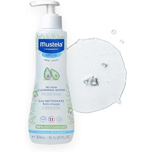Mustela No-Rinse Micellar Cleansing Water for Babies - Made with Natural Avocado Perseose & Aloe Vera - Safely Cleans Baby's Face, Hands & Diaper Area - 1 or 2-Pack - Various Sizes