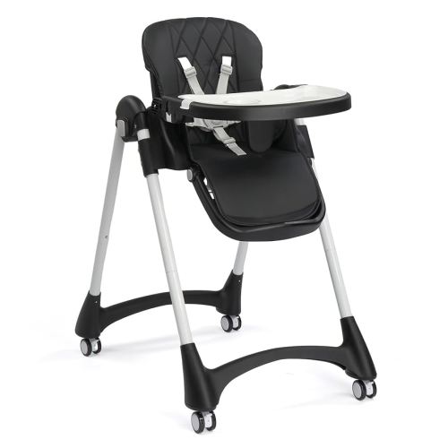 JOYMOR 4 in 1 High Chair, Folding Baby Chair, Adjustable Height and Recline Seat, 5-Point Harness for Baby Girl & Boy Ages 6 Months Up (Black)
