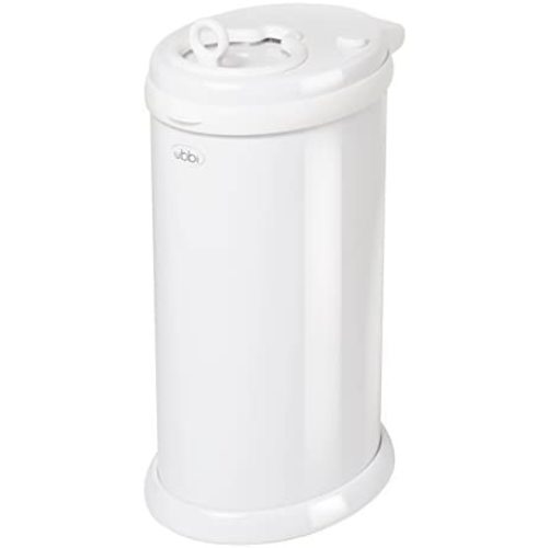 Ubbi Steel Odor Locking, No Special Bag Required Money Saving, Awards-Winning, Modern Design, Registry Must-Have Diaper Pail, White