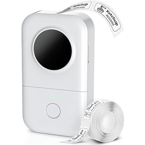 Phomemo D30 Label Printer, Bluetooth Wireless Mini Pocket Smartphone Label Maker Machine with Tape, Direct Thermal Printer Rechargeable Labeler Compatible with iPhone/Android, for Home Office