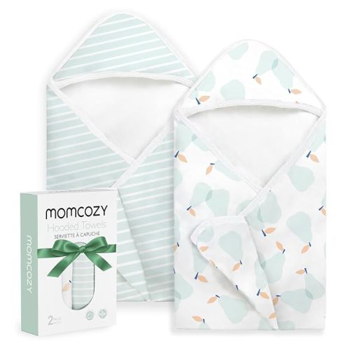 Momcozy Baby Towel with Hooded - Ultra Soft & Absorbent Large Bath Towel Set for Comfort & Gentle on Baby's Skin - Shower Gift & Bath Essential & Baby Registry Search for Newborn,Infant,Toddler,Kids