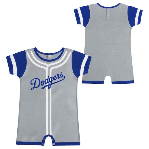 Newborn & Infant Los Angeles Dodgers Fanatics Gray Fast Pitch Romper