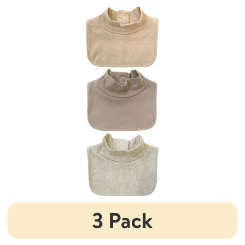(3 pack) Neat Solutions Unisex 3 Pack Solid Mockneck Infant Bib
