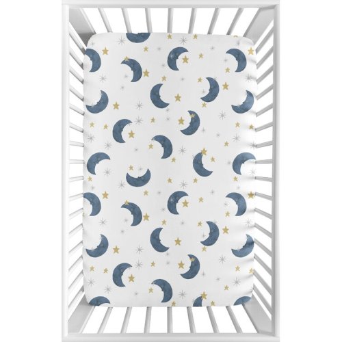 Moon Bear Star Mini Fitted Crib Sheet