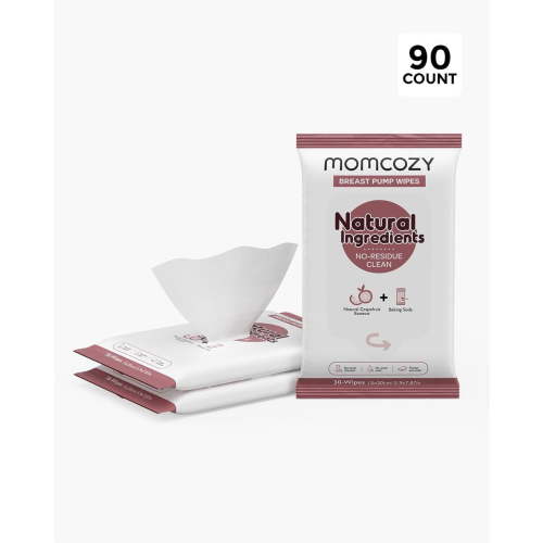 Momcozy Natural Breast Pump Wipes for Pump Parts Cleaning On-the-go, 30 Count, Flash Clean & Resealable Pump Wipes, Pack of 3 - Walmart.ca