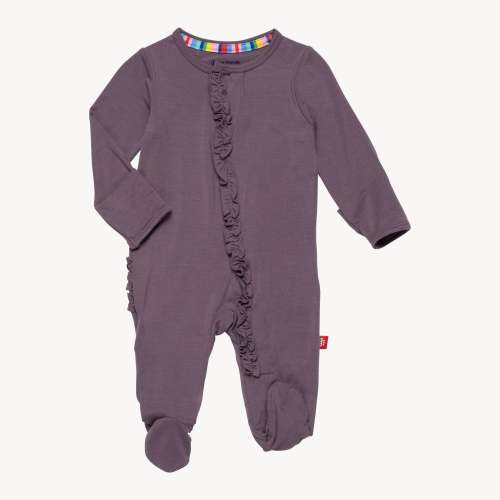 eggplant modal magnetic parent favorite footie with ruffles