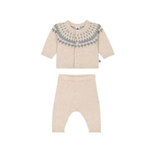 Set - knit cardigan with jacquard and pants