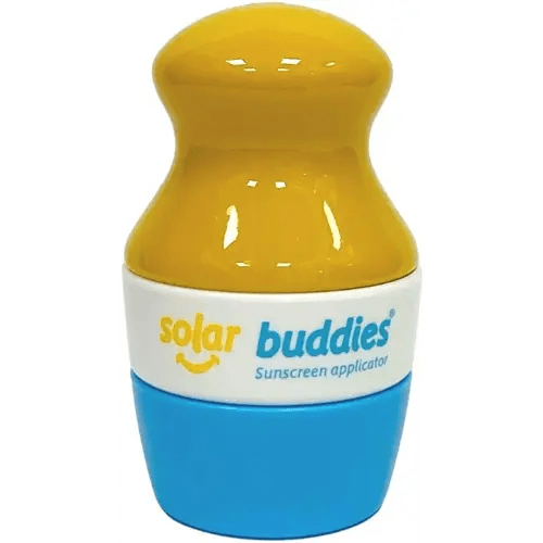 Solar Buddies Refillable Roll On Sponge Applicator For Kids, Adults, Families, Travel Size Holds 100ml Travel Friendly for Sunscreen, Suncream and Lotions (Blue)