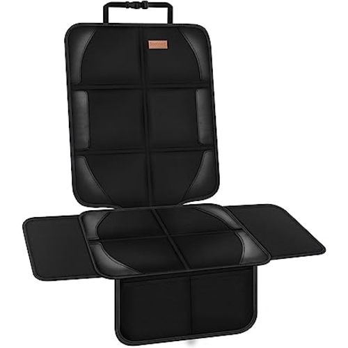 Car Seat Protector Covers - for Child Carseat mat 600d Fabric Waterproof Non Slip Thickest Padding with Storage Pockets Cushion Protectors Large Size Prevent Dirt Scratches Black 1