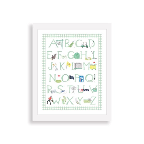 Golf Alphabet Watercolor Nursery Wall Art Print | Golf Nursery Decor | Boy Golf Wall Art | Nursery Alphabet Art Print | Nursery ABCs Green