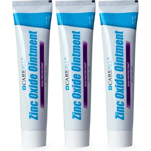 CareAll Zinc Oxide 20% Skin Protectant Barrier Ointment 2 oz (3 Pack), Relieves, Treats and Prevents Minor Skin Irritations due to Diaper Rash. Helps Seal Out Wetness. Protects Chafed Skin.