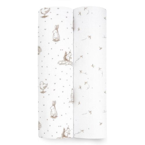aden + anais Silky Soft Swaddle Blanket, Boutique Muslin Blankets for Girls & Boys, Baby Receiving Swaddles, Ideal Newborn & Infant Swaddling Set, Perfect Shower Gifts, 2 Pack, Healing Nature