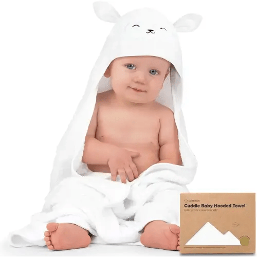 KeaBabies Baby Hooded Towel - Viscose Derived from Bamboo Baby Towel, Infant Towels, Large Hooded Towel, Organic Baby Bath Towel with Hood for Girls, Babies, Newborn Boys, Toddler(Lamb)