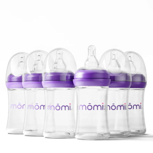 mōmi breast-like bottle sets, 4oz glass