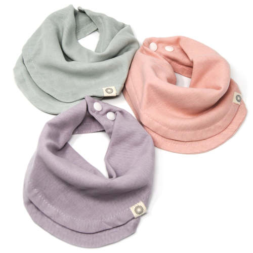 Organic Infinity Bib Set (Sage, Lavender, Peach)