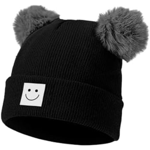 Baby Beanie Hat Toddler Infant Winter Knitted Hat Kids Soft Warm Pom Pom Beanie Cap for Boys Girls