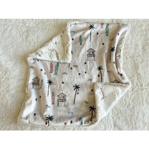LOVEY, QUICK SHIP, Sun & Waves Baby Lovey, Beach Baby Blanket, Crib Bedding, Minky Blanket, Surfboard, Newborn Gift Neutral, California