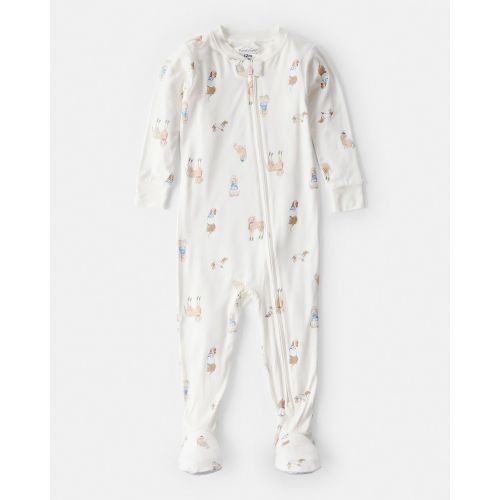 Baby Dog Print 2-Way Zip PurelySoft Pajamas - White - Carter's | Carter's